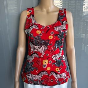 Vintage  Zebras Red Top
